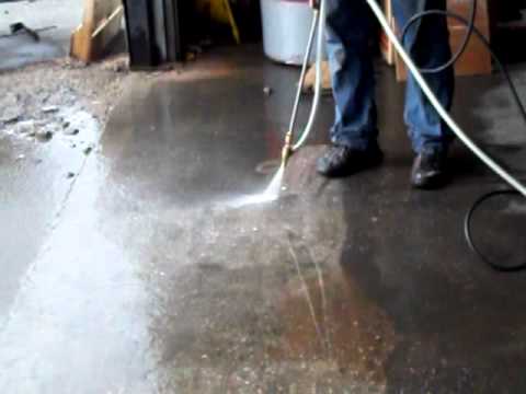 sandblasting concrete floor